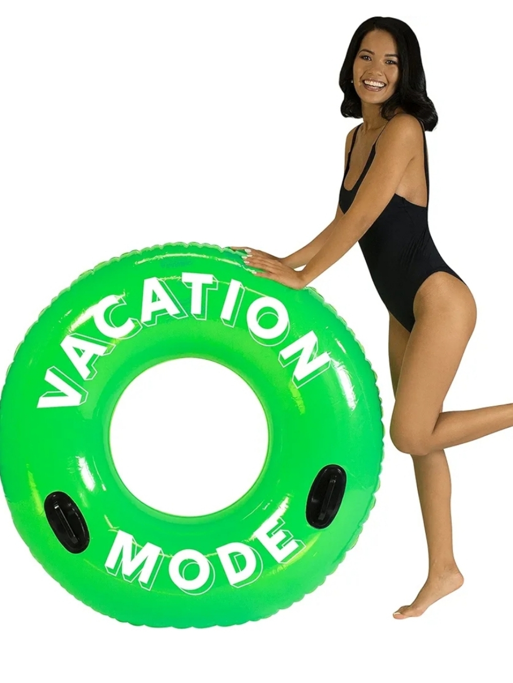 Bright Green "Vacation Mode" Inflatable Pool Tube
